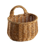 Small Wall-Mounted Kitchen Storage Basket, Hanging Storage Wicker Baskets Wall Mounted Woven Hanging Basket Wicker Small Basket with Handle Wicker Basket with Handle Small Basket Organizer Large wall-mounted kitchen storage basket Khaki