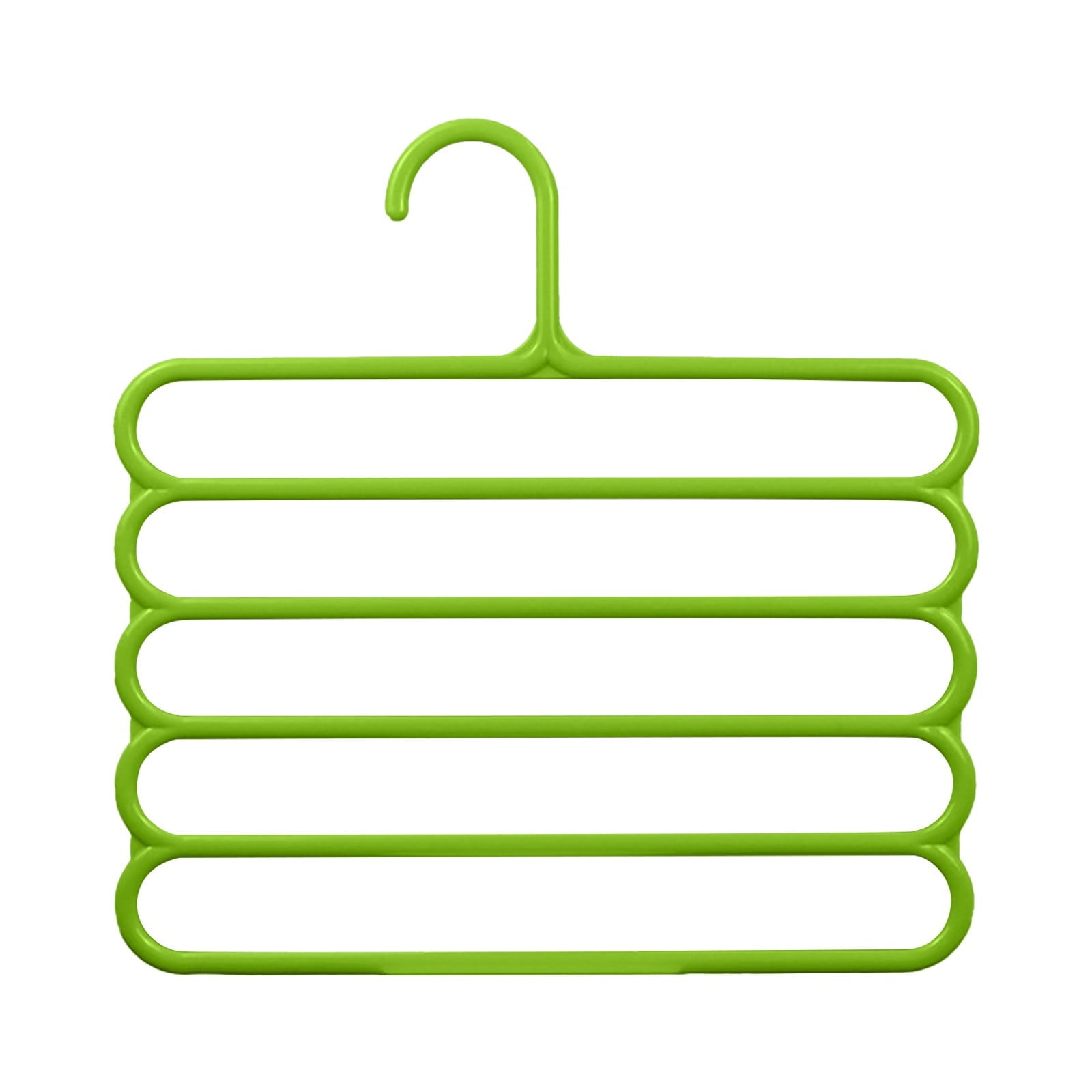 LGCASL, Pants Hanger5 Tier Hanger Non Slip Clothes Hanger for Closet Organizer Space Saving Hangers for Pants Jeans Scarf Trouser Tie Towel Clothes, Multifunctional Trouser Rack White Multifunctional trouser rack Green