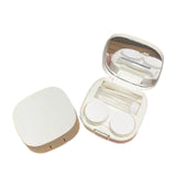 LGCASL, Case with Handmade Cute Contact Case with Tweezers Remover Tool Solution Bottle for Travel Outdoor Home Dormitory and Daily Use, Contact Lens Storage Box Yellow contact lens storage box White