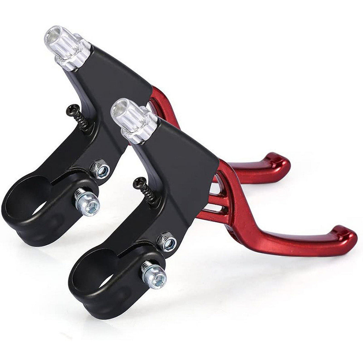 Bpyeka 1Pair Brake Levers Universal Full Aluminum Alloy Brake Handle BMX Brake Handle Mountain Cycling Brake Levers for Most,Tools,Household Essentials 5.51*3.54*0.98 Red
