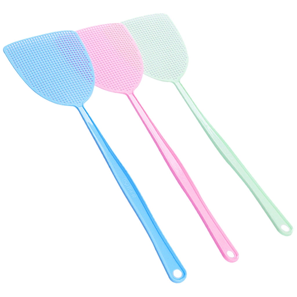 WQQZJJ Office Supplies Fly Swatter Pest Control 3pcs Manual Plastic 17.5” Durable Long Handle Up To 40% Off Home on Clearance