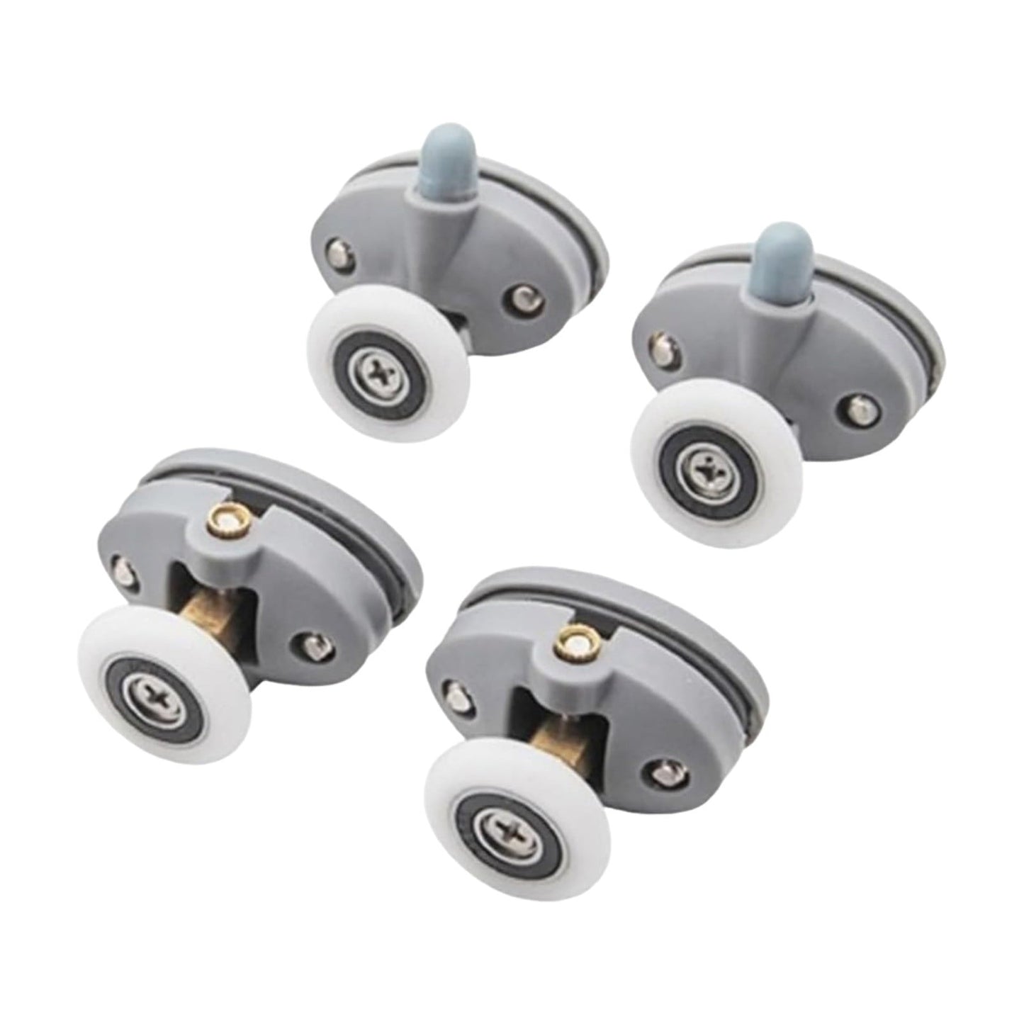 LGCASL Clearance! Shower Door Rollers Shower Door Rollers Bearing Door Roller Plastic Pulley Shower Caster Bathroom Door Hardware(2Pcs Up 2Pcs Down 25mm)- Single wheel diameter 25mm, hole spacing 26mm (2 on top, 2 on the bottom) White