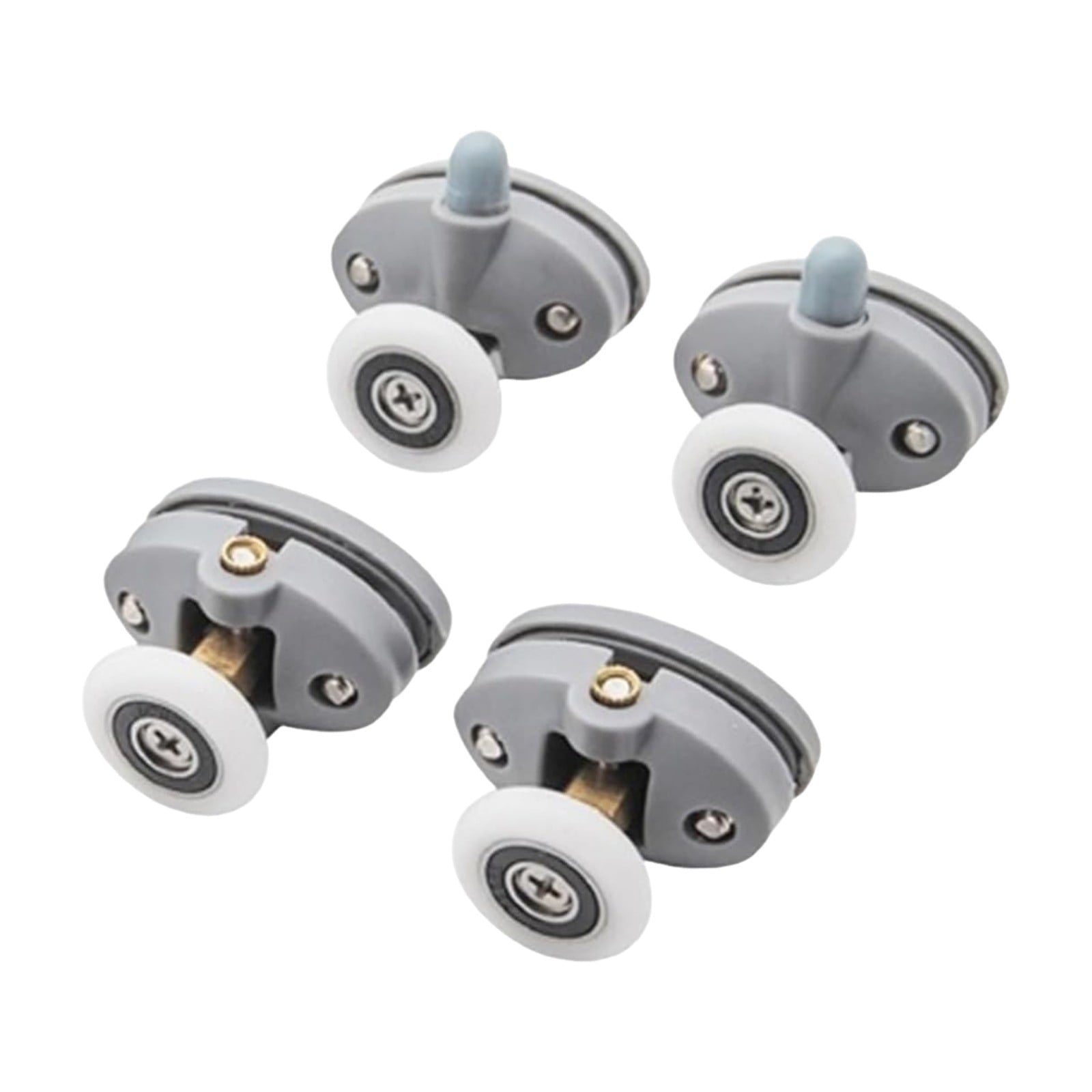 LGCASL Clearance! Shower Door Rollers Shower Door Rollers Bearing Door Roller Plastic Pulley Shower Caster Bathroom Door Hardware(2Pcs Up 2Pcs Down 25mm)- Single wheel diameter 25mm, hole spacing 26mm (2 on top, 2 on the bottom) White