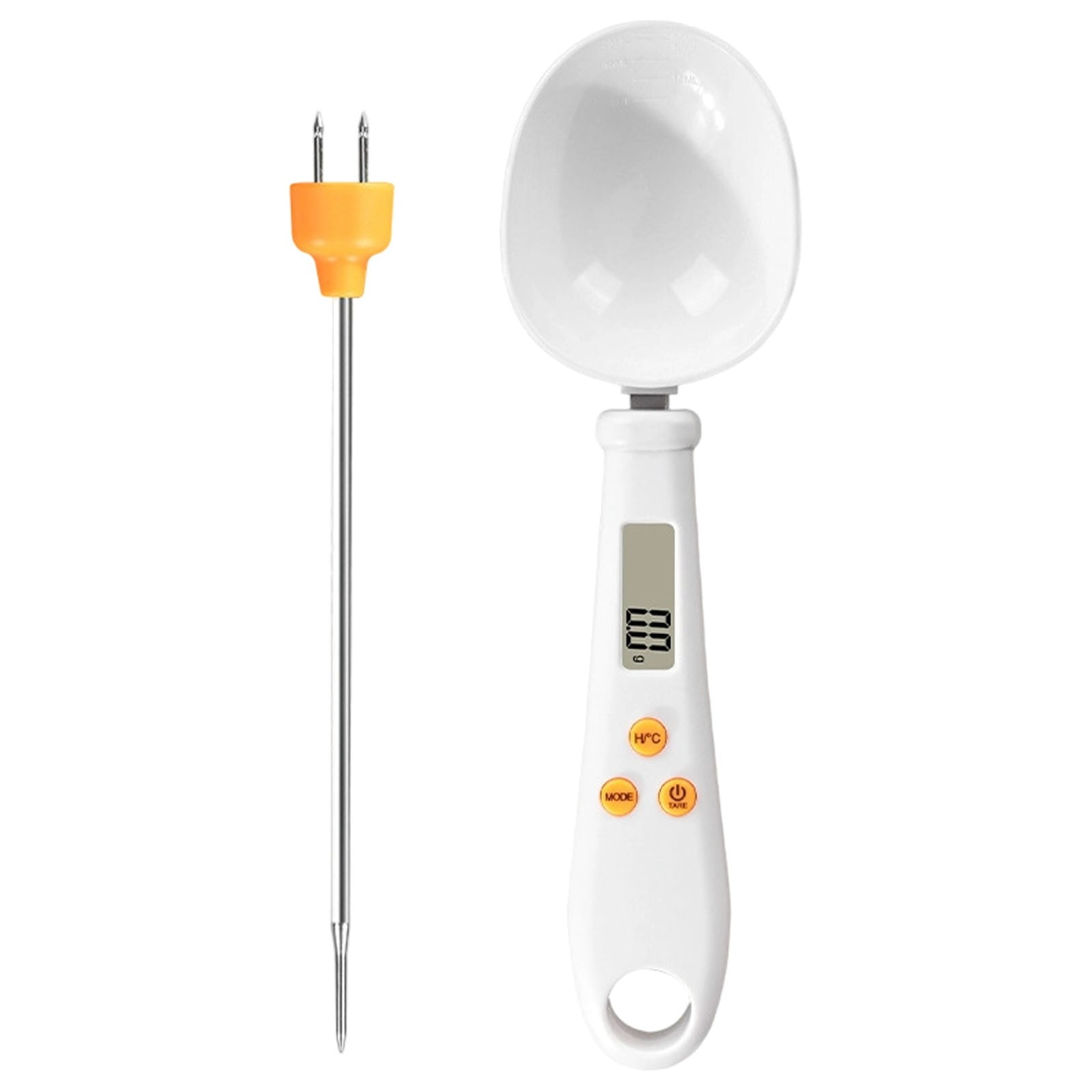 LGCASL White Weighable Spoon 2 in 1 Electronic Kitchen Scale Lcd Digital Measuring Flour Digital Spoon Scale Kitchen Tool Forfood 20.5*5.8*1 H