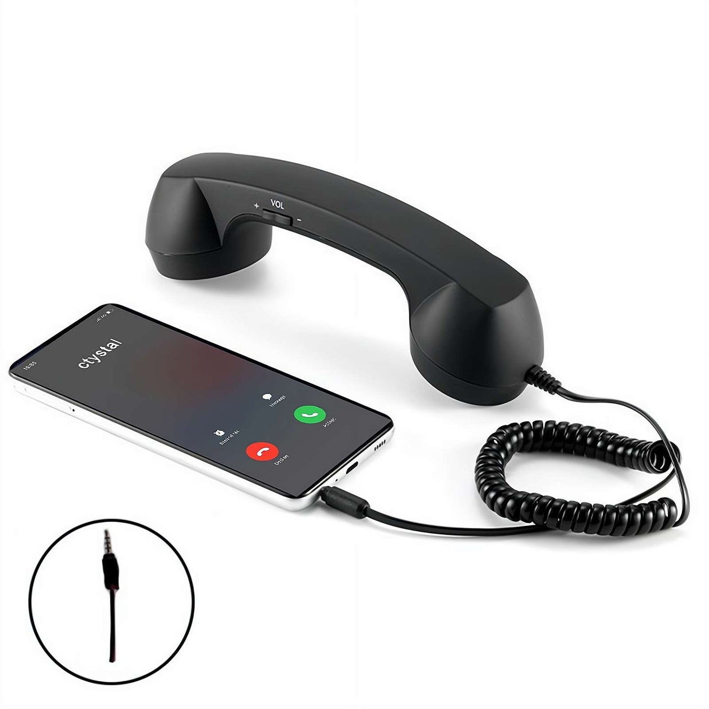 Phone Retro Handset, Phone Retro Phone Handset, 2026 New Bluetooth Retrophone, Vintage Telephone to Landline Adapter Black
