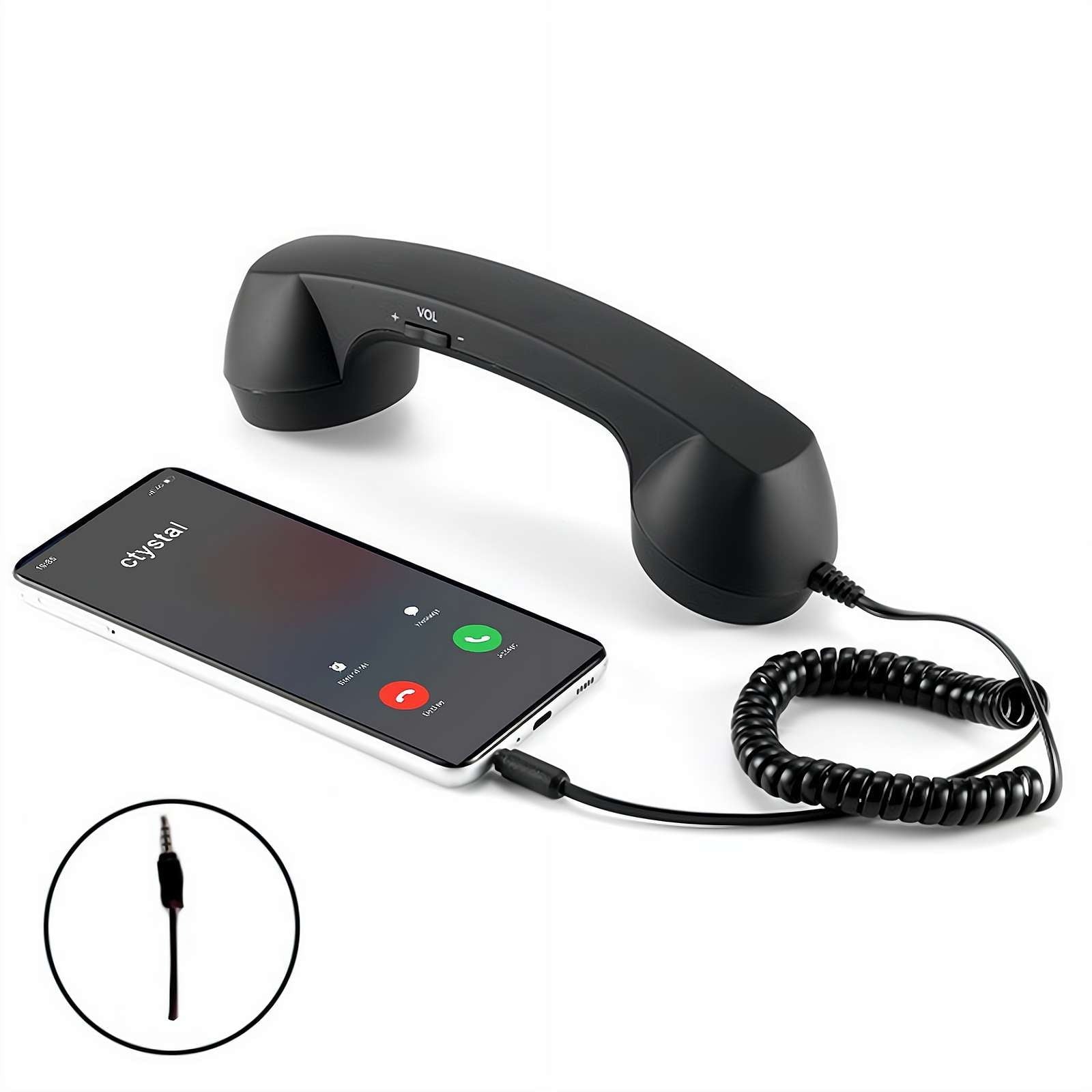 Phone Retro Handset, Phone Retro Phone Handset, 2026 New Bluetooth Retrophone, Vintage Telephone to Landline Adapter Black