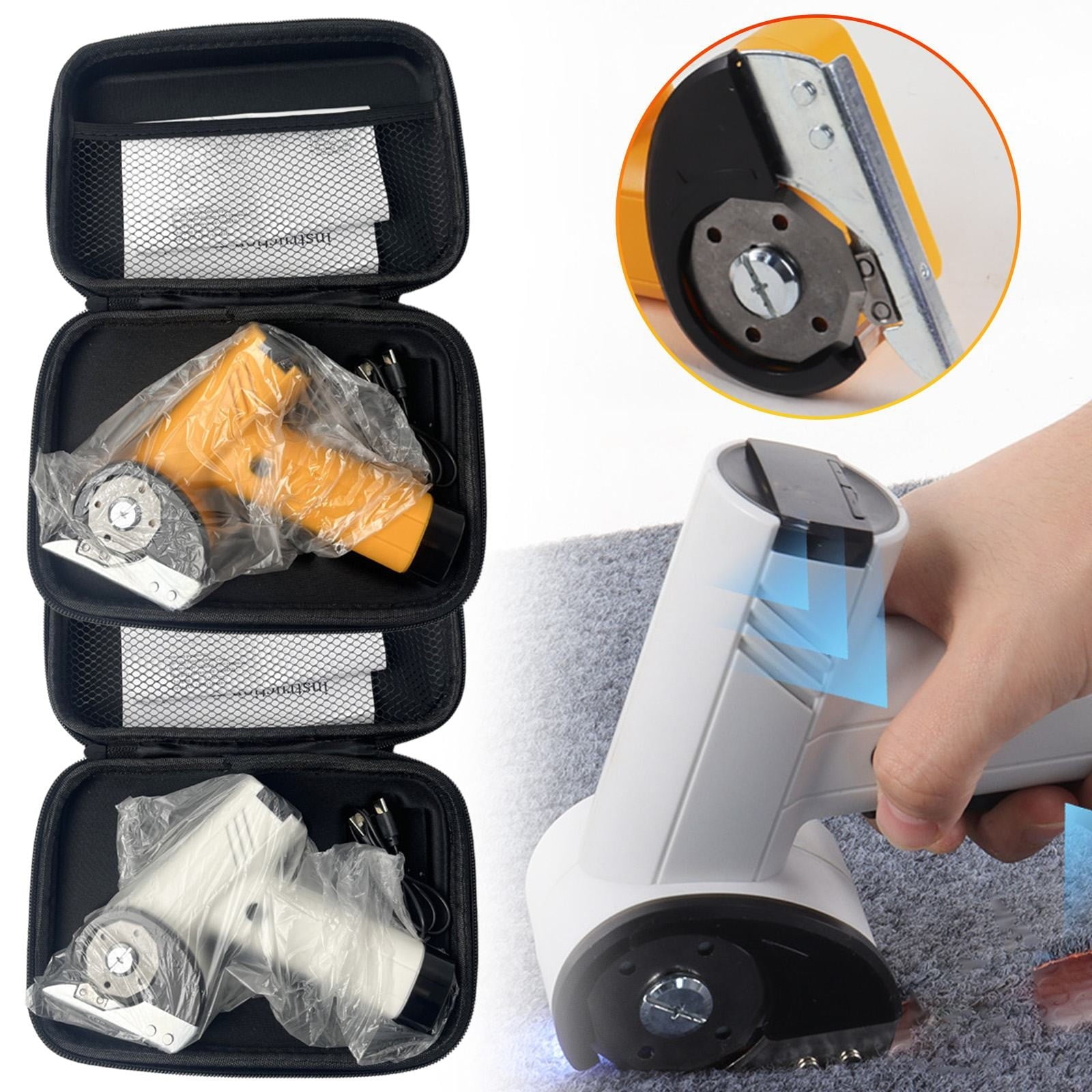 LGCASL Yellow Cardboard Cutter Rechargeable High Speed Cardboard Cutter Cutting Scissors for Cardboard Cordless Usb Type C Power for Carpet Packaging Fabric and Diy Craft 18*14cm White
