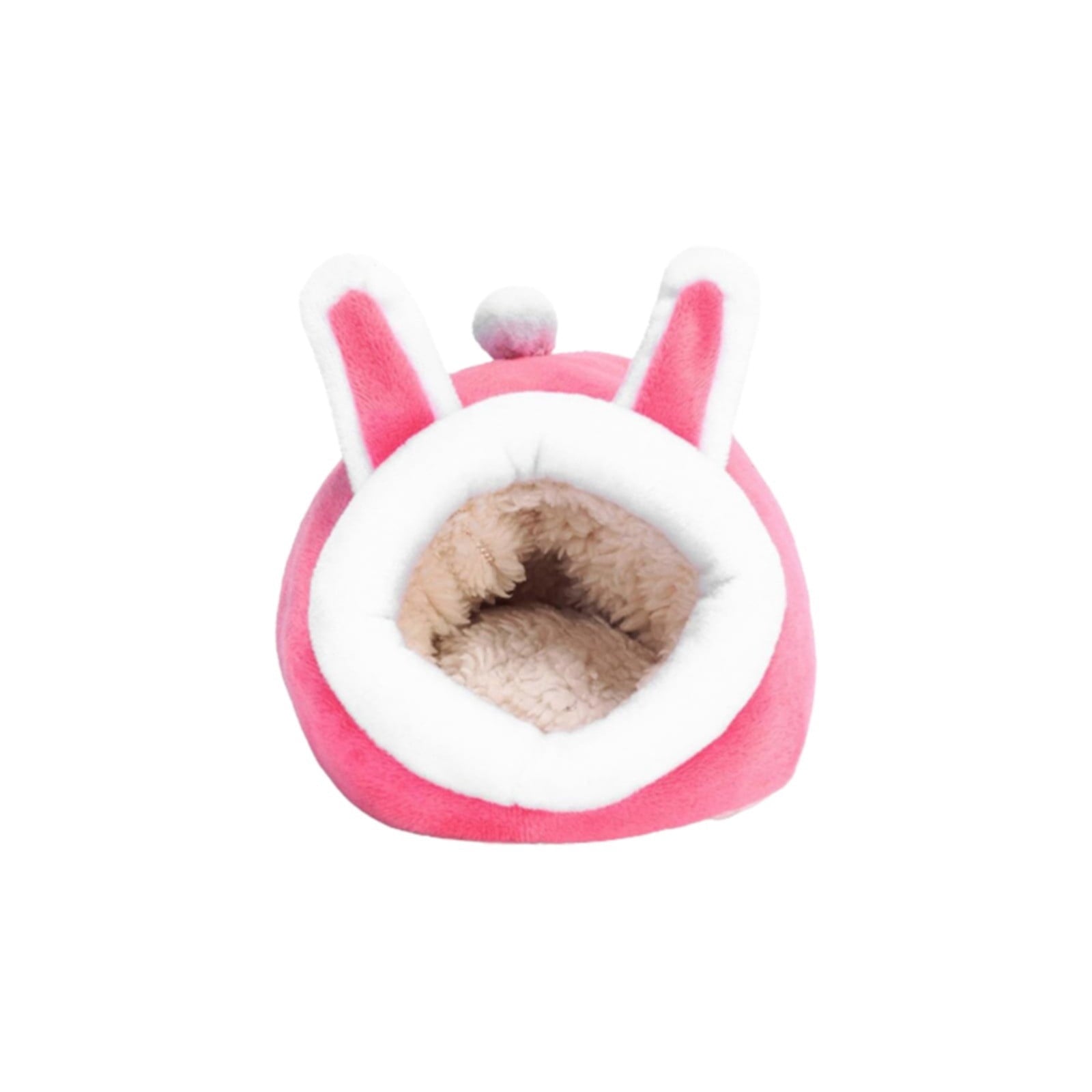 LGCASL Small Pet Bed, Pig Christmas Bed Warm Hedgehog Hideout Cotton House Sleeping Nest Cage Accessories for Small Animal Habitat Supplies for Hamster Sugar Glider Squirrel Bearded Dragon Pink