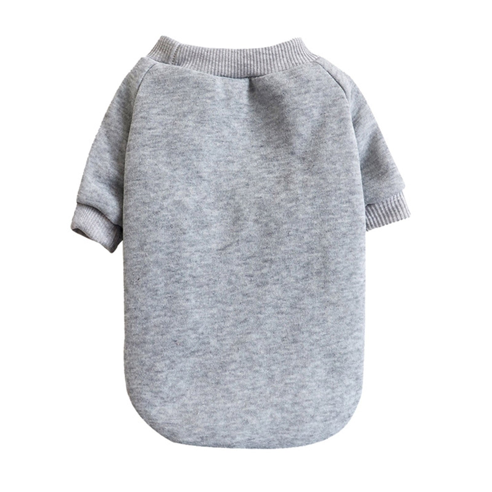 LGCASL Pet Hoodie, Dog Winter Sweater Cat Warm Clothes Pet Sweater Round Neck Solid Color Thickening Cat Dog Knitwear Sweater for Cats Or Dogs in Cold Season (Light Blue, S) S Grey