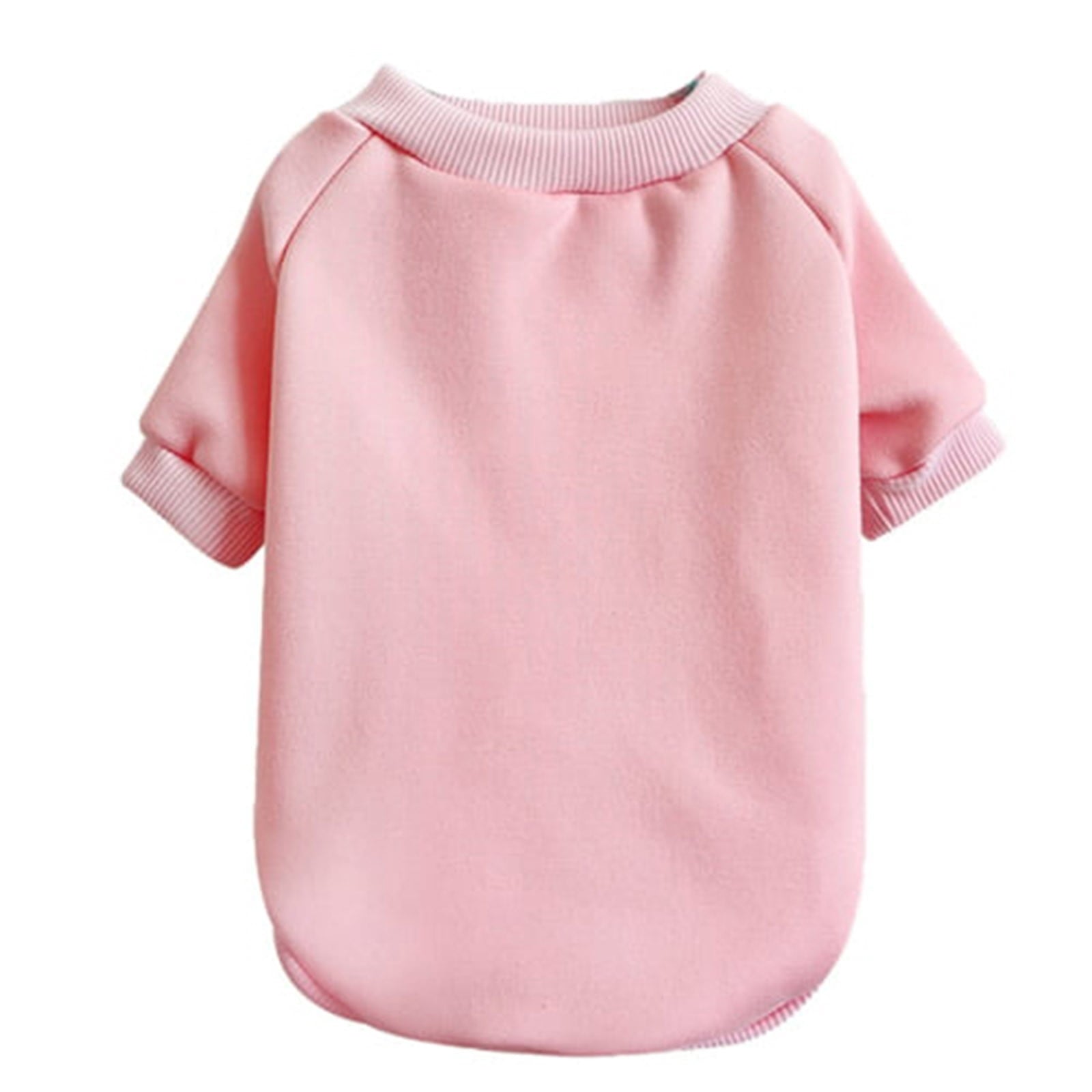 LGCASL Pet Hoodie, Dog Winter Sweater Cat Warm Clothes Pet Sweater Round Neck Solid Color Thickening Cat Dog Knitwear Sweater for Cats Or Dogs in Cold Season (Light Blue, S) S Pink