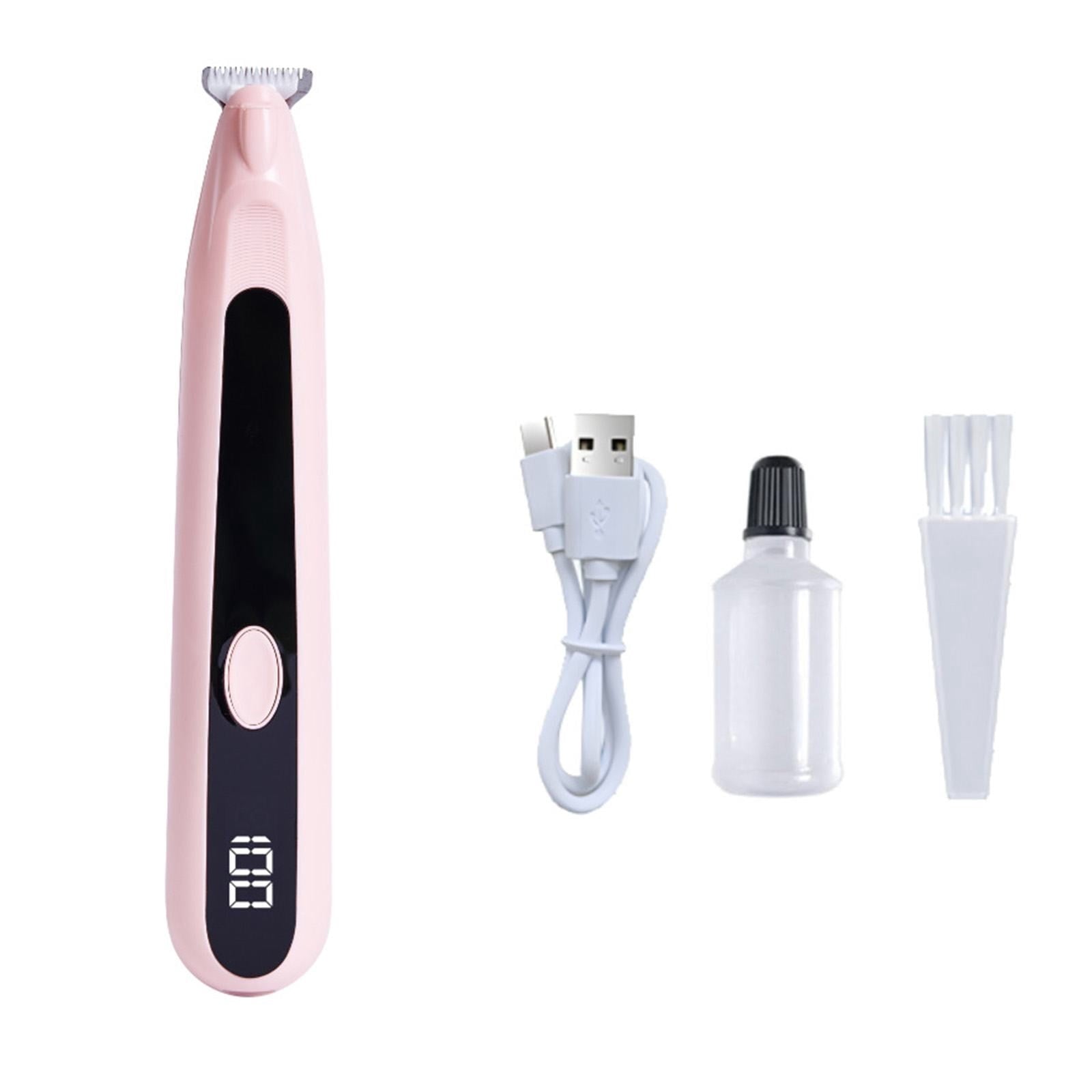 LGCASL Pet Grooming Kit, Small to Medium-Sized Pet Grooming Tools Dog Trimmer Pet Precision Trimmer for Cordless Dog Clipper Trimmer for Dogs Usb Rechargeable Noise Dog Grooming for Ears, White Pink
