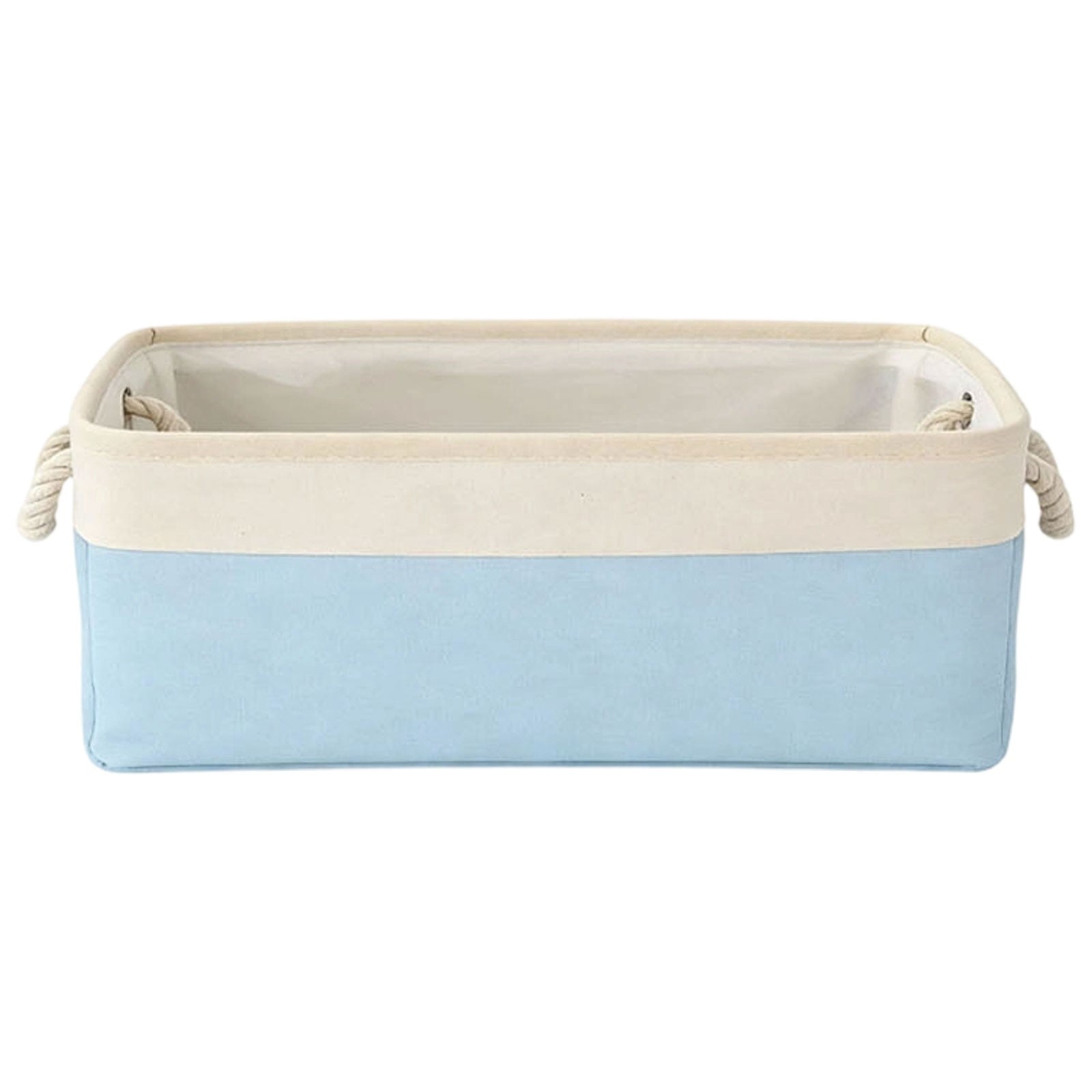 LGCASL Fabric Storage Box, Fabric Storage Box, Storage Basket with Handles and for Clothes Shelves Closet Wardrobe Home Wear and Reinforced, Light Gray S(12.2×5.1×8.2Inch) S(12.2×5.1×8.2inch) Light Blue