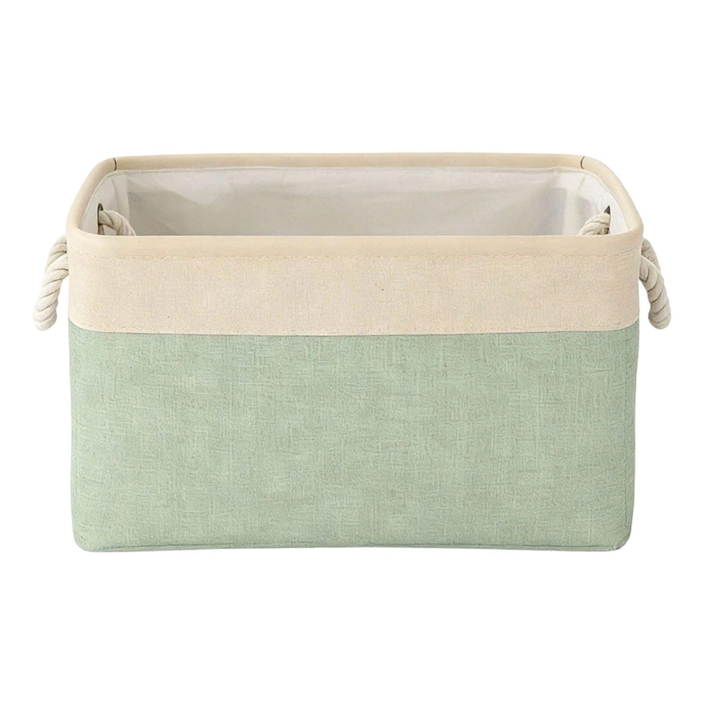 LGCASL Fabric Storage Box, Fabric Storage Box, Storage Basket with Handles and for Clothes Shelves Closet Wardrobe Home Wear and Reinforced, Light Gray S(12.2×5.1×8.2Inch) M(14.1×6.2×10.2inch) Light Green