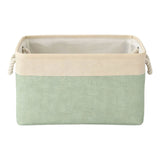 LGCASL Fabric Storage Box, Fabric Storage Box, Storage Basket with Handles and for Clothes Shelves Closet Wardrobe Home Wear and Reinforced, Light Gray S(12.2×5.1×8.2Inch) M(14.1×6.2×10.2inch) Light Green