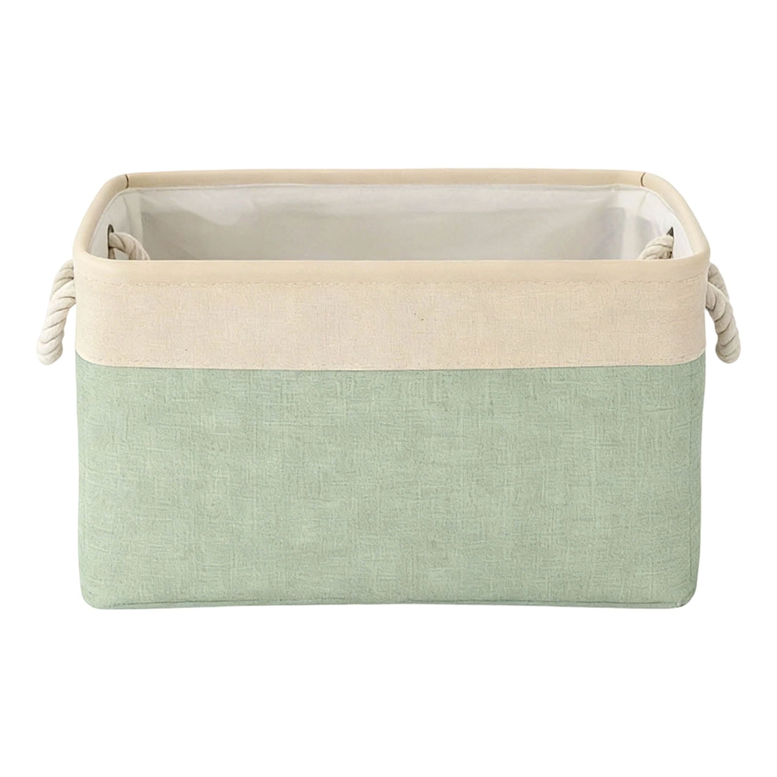LGCASL Fabric Storage Box, Fabric Storage Box, Storage Basket with Handles and for Clothes Shelves Closet Wardrobe Home Wear and Reinforced, Light Gray S(12.2×5.1×8.2Inch) M(14.1×6.2×10.2inch) Light Green