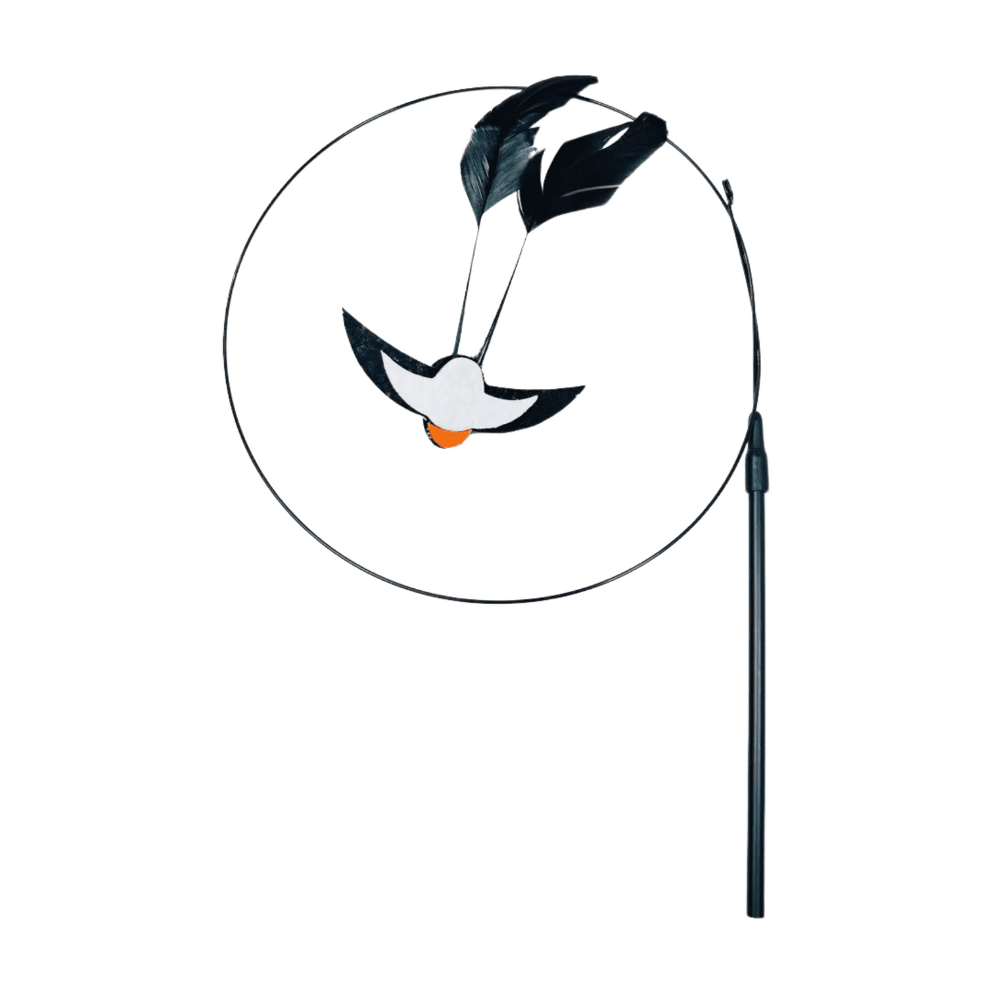 LGCASL Pet Chew Toys Clearance! Teasing Stick Replaces the Head Swallow Model Retractable Teasing Artifact with Bell Interactive Toy Black
