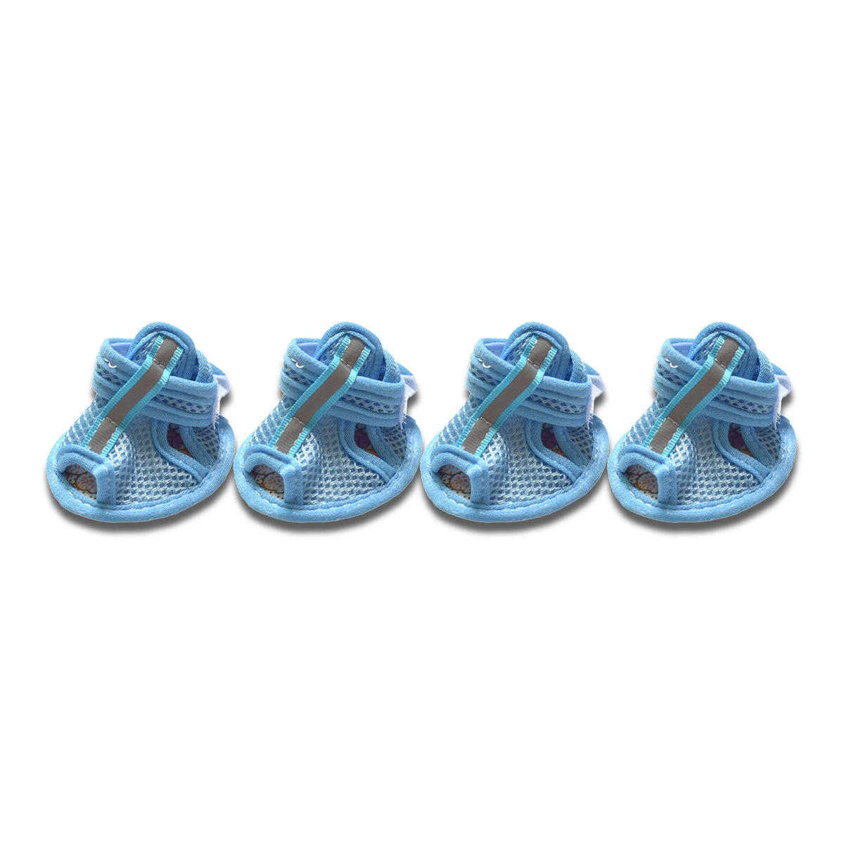 LGCASL 4Pcs Anti-Slip Spring Summer Pet Paw Breathable Mesh Soft Bottom Dog Shoes, Dog Shoes with Mesh, Comfortable, Breathable, Soft Sole, and Non-Slip for Indoor Use (Pink, M) L Blue
