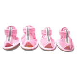 LGCASL 4Pcs Anti-Slip Spring Summer Pet Paw Breathable Mesh Soft Bottom Dog Shoes, Dog Shoes with Mesh, Comfortable, Breathable, Soft Sole, and Non-Slip for Indoor Use (Pink, M) XXL Pink