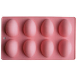 LGCASL Silicone Egg Shaped Molds, Egg Shaped Silicone Molds for Baking Easter Egg Shaped Silicone Baking Grade Non Stick Egg Shaped Easter Homemade Baking Tools Beige Pink