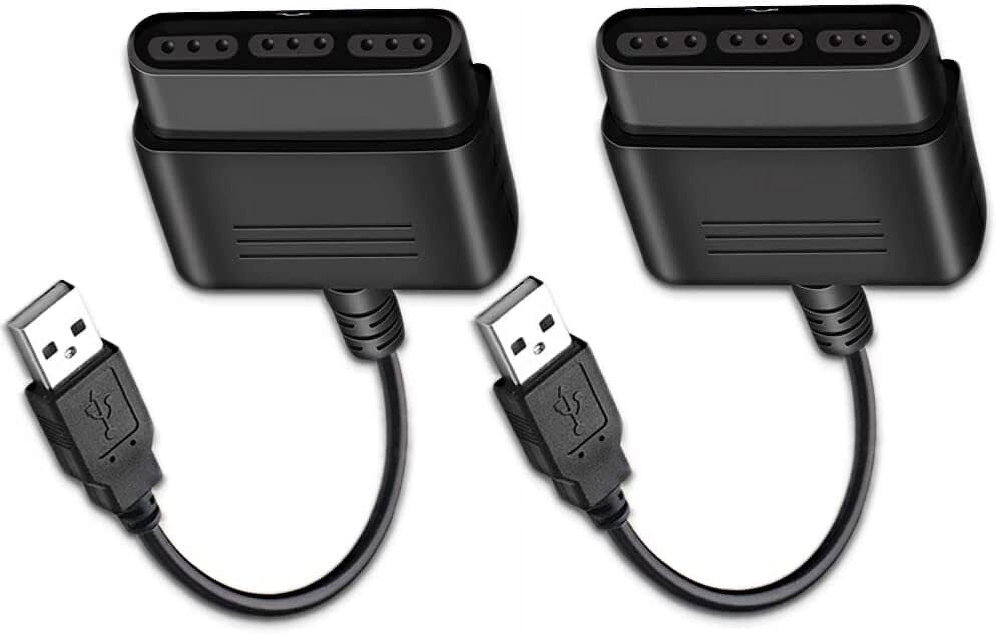 For PS2 Controller to USB Adapter Converter Cable (2 PACK)
