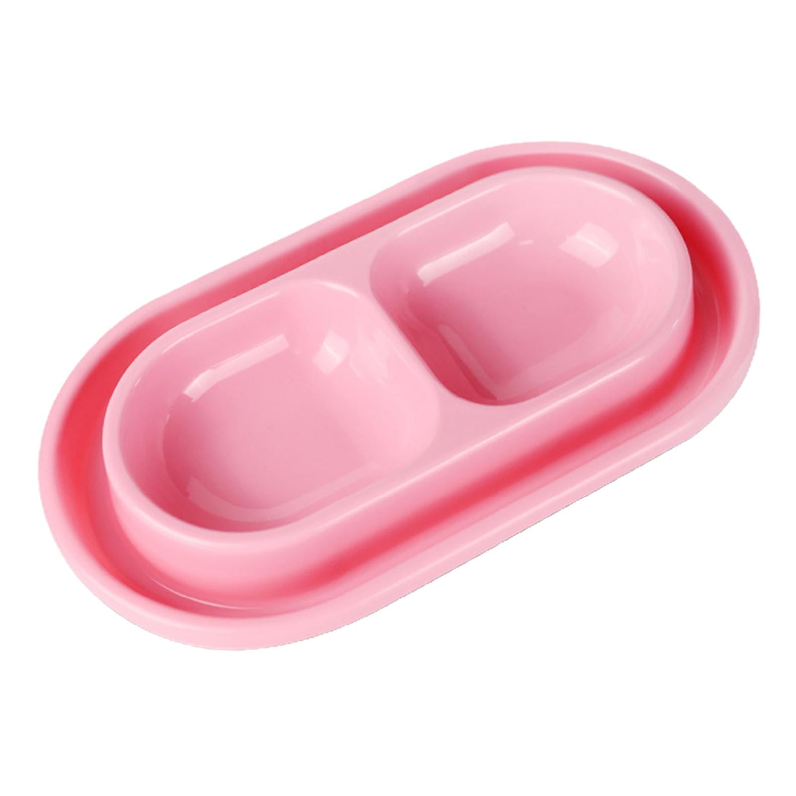Cat Bowls for Food and Water Easy to Clean Ants Away Outside Pet Double Bowl Large Blue Large Pink