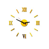 Clearance! JWDX Alarm Clock Clearance 3D Diy Roman Numbers Acrylic Mirror Wall Sticker Clock Home Decor Mural Decals Gold Red,black,Gold,Silver