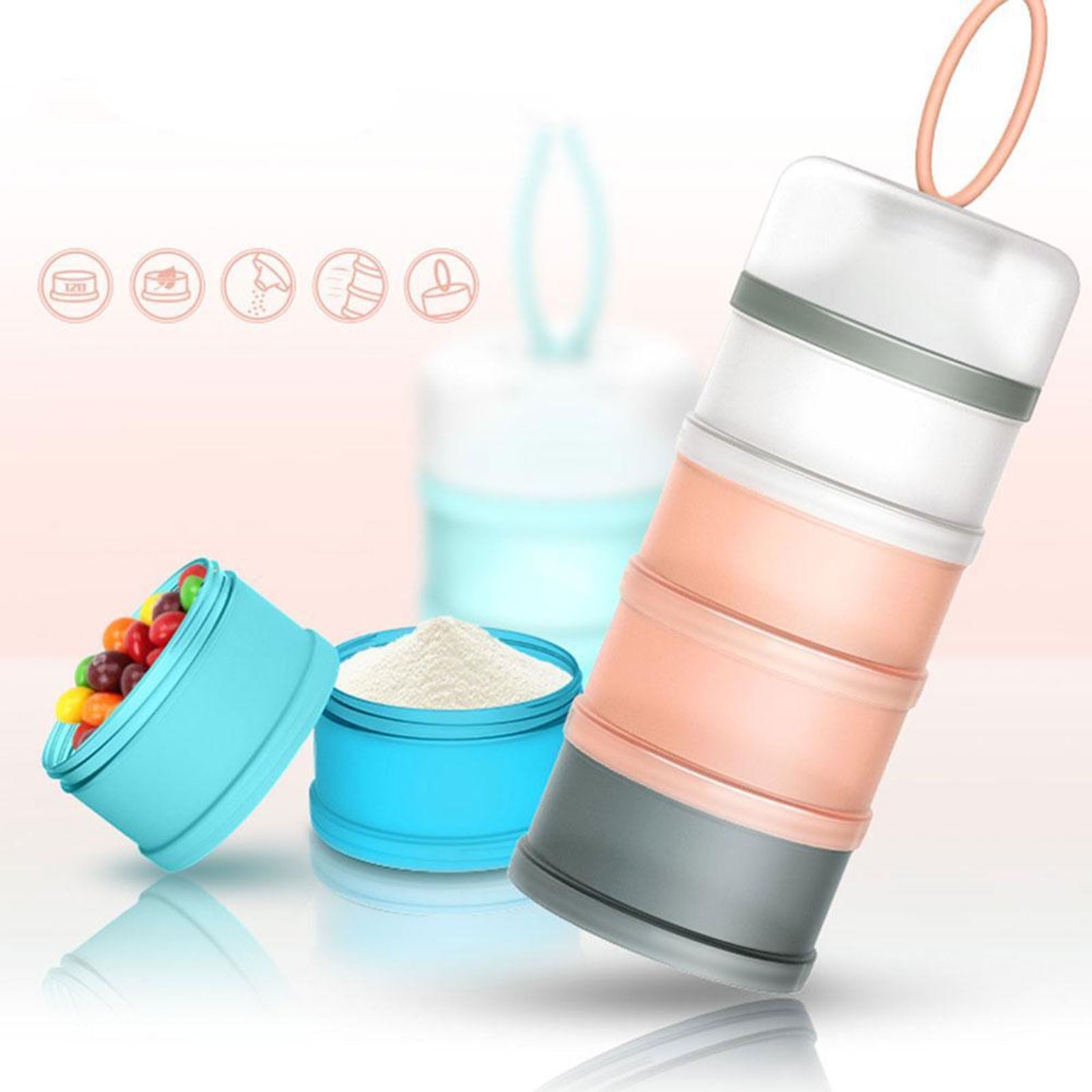 Clearance! JWDX Home Decoration, Milk Powder Box, Milk Food Formulas Storage Containers Bottle Dispensers Baby 4 Decoration & Hangs Blue