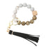 JWDX Ring, Hangs Clearance! Silicone Key Ring Bracelet, Women Beaded Bangle Keychain Wristlet Leather Tassel F