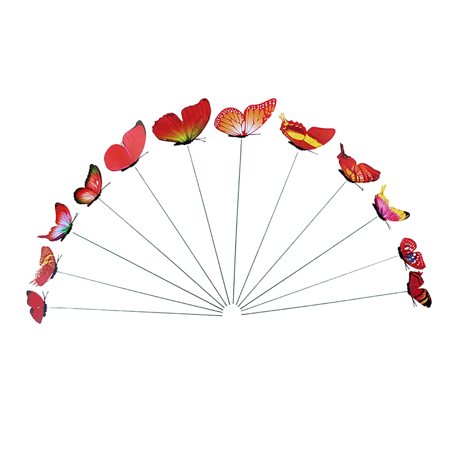 JWDX Decorate, Vase Decoration Clearance, 12Pcs Butterfly Stakes Outdoor Yard Planter Flower Pot Bed Garden Decor Yard Art Red