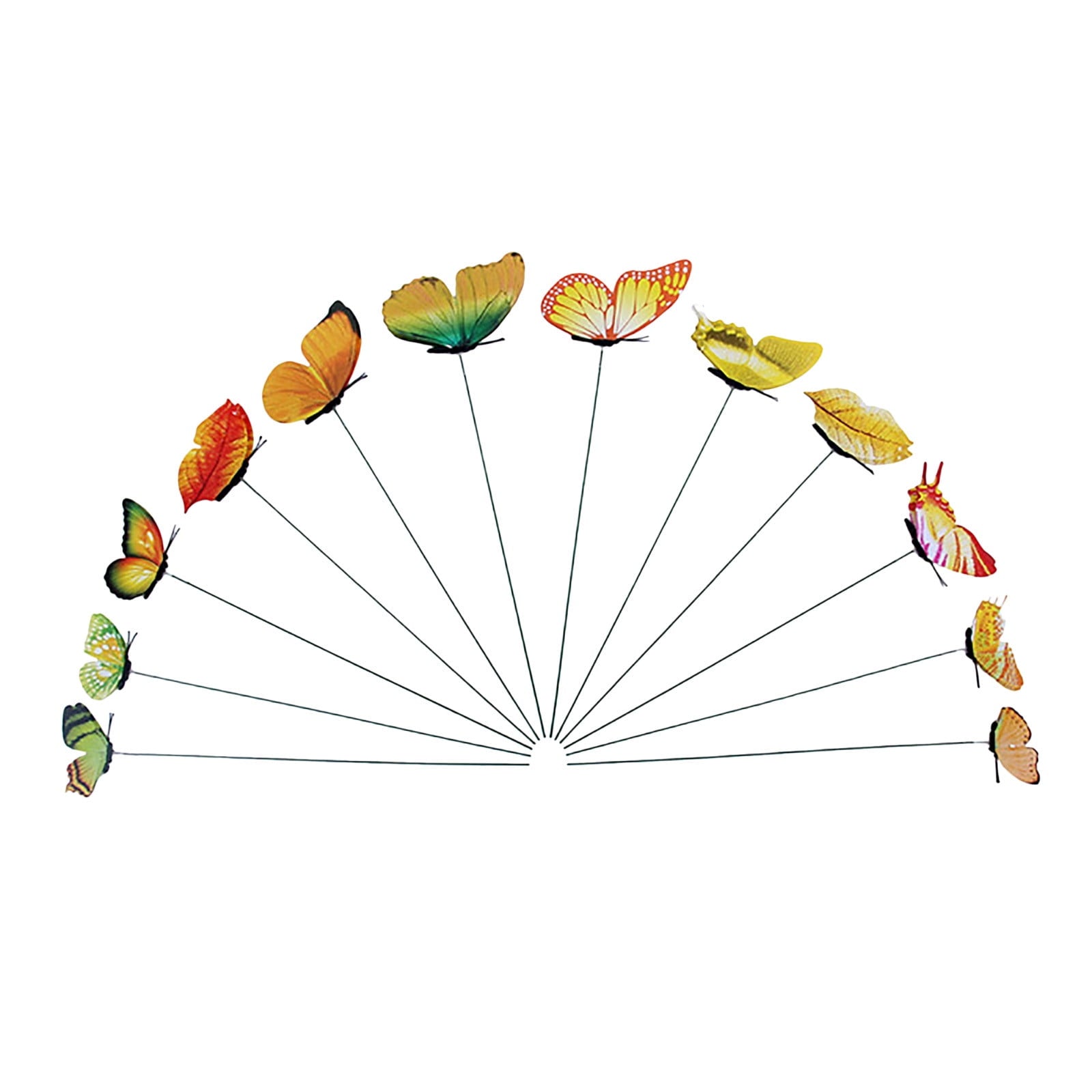 JWDX Decorate, Vase Decoration Clearance, 12Pcs Butterfly Stakes Outdoor Yard Planter Flower Pot Bed Garden Decor Yard Art Red Yellow