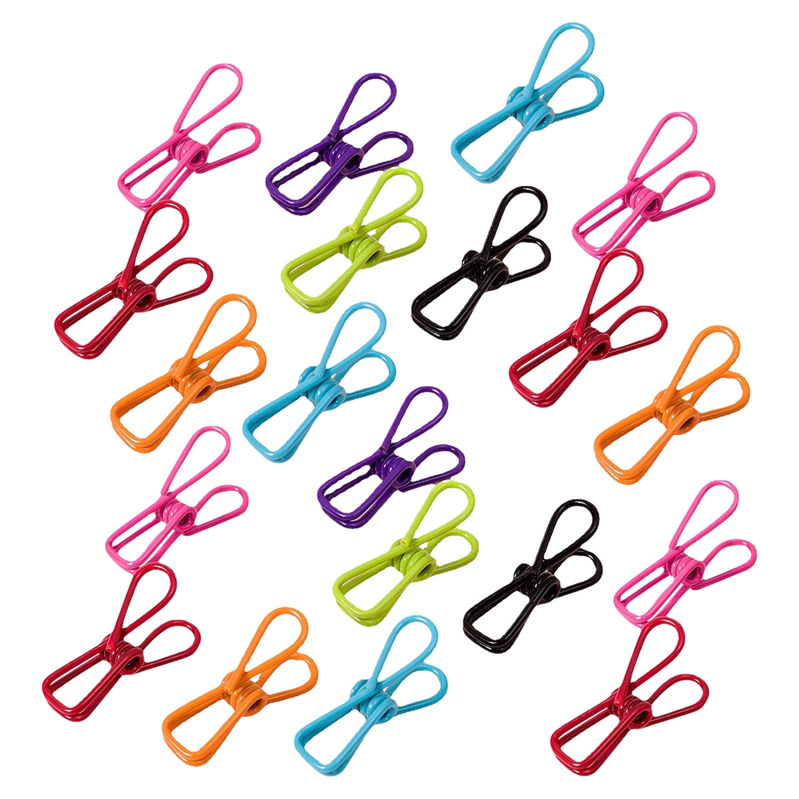 JWDX Colored Clips Clearance! 20 Colorful Storage Hook Clips, 20 Pack Assorted Chip Bag Clips Utility Pvc 2 Inch Coated Colorful Sealer for Sealing Food Paper Holder Clip for Laundry Hanging Orange