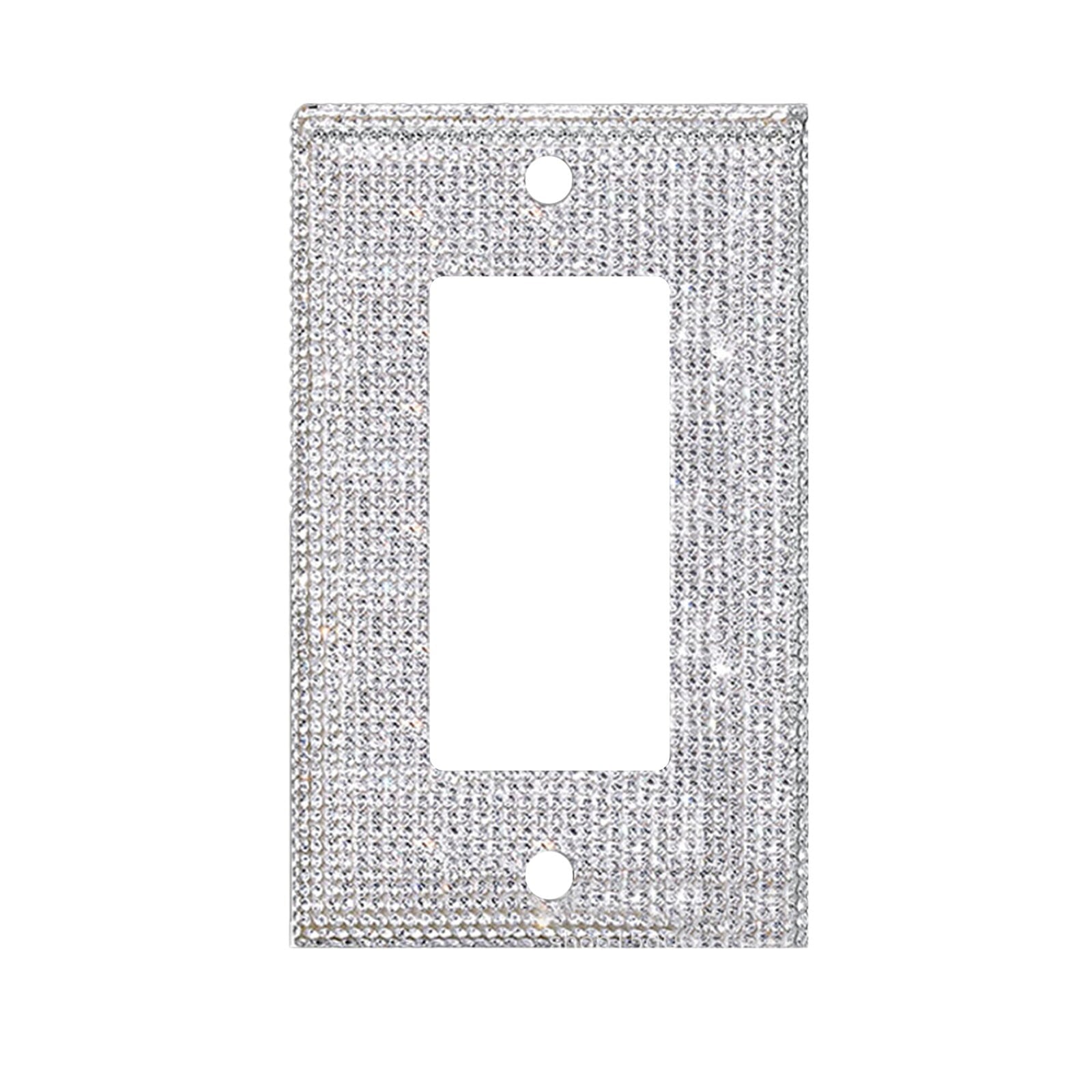 Clearance! JWDX Crystal Adornment, Crystal Decoration Promotion, 1Set Silver Shiny Rhinestones Wall Plate Light Cover Wall Plate Cover Light Cover Decorative Bling Light Cover for Home Ornaments A