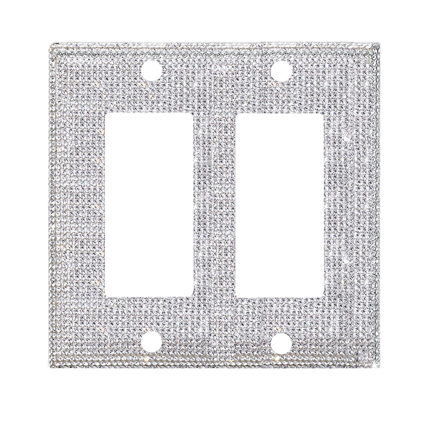 Clearance! JWDX Crystal Adornment, Crystal Decoration Promotion, 1Set Silver Shiny Rhinestones Wall Plate Light Cover Wall Plate Cover Light Cover Decorative Bling Light Cover for Home Ornaments A B