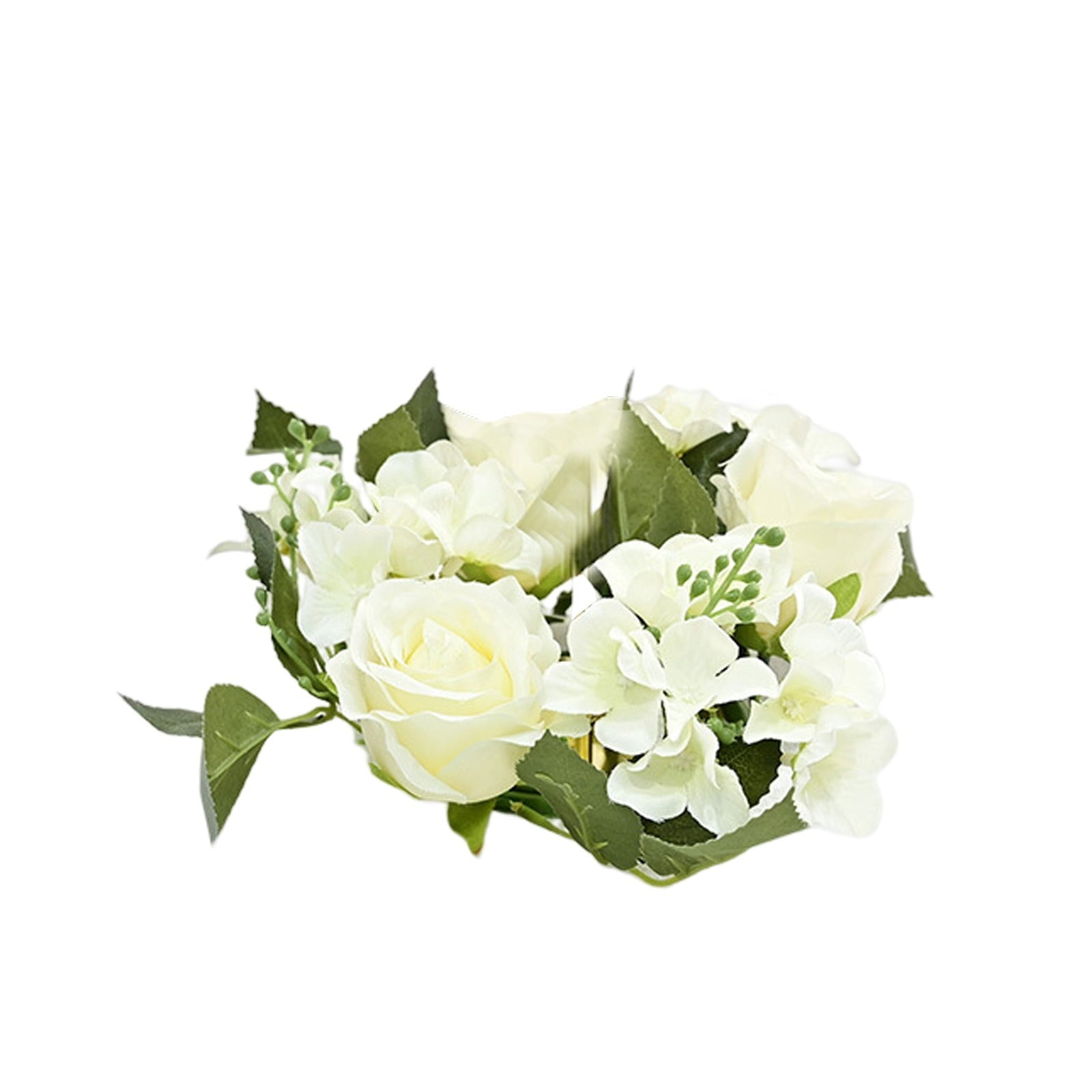Clearance! JWDX Simulated Pendant, Artificial Flowers Promotion, Simulation Rose Wreath 20Cm Candlestick Wreath Christmas Decoration Window Prop Table Wedding Decoration Flowers E A