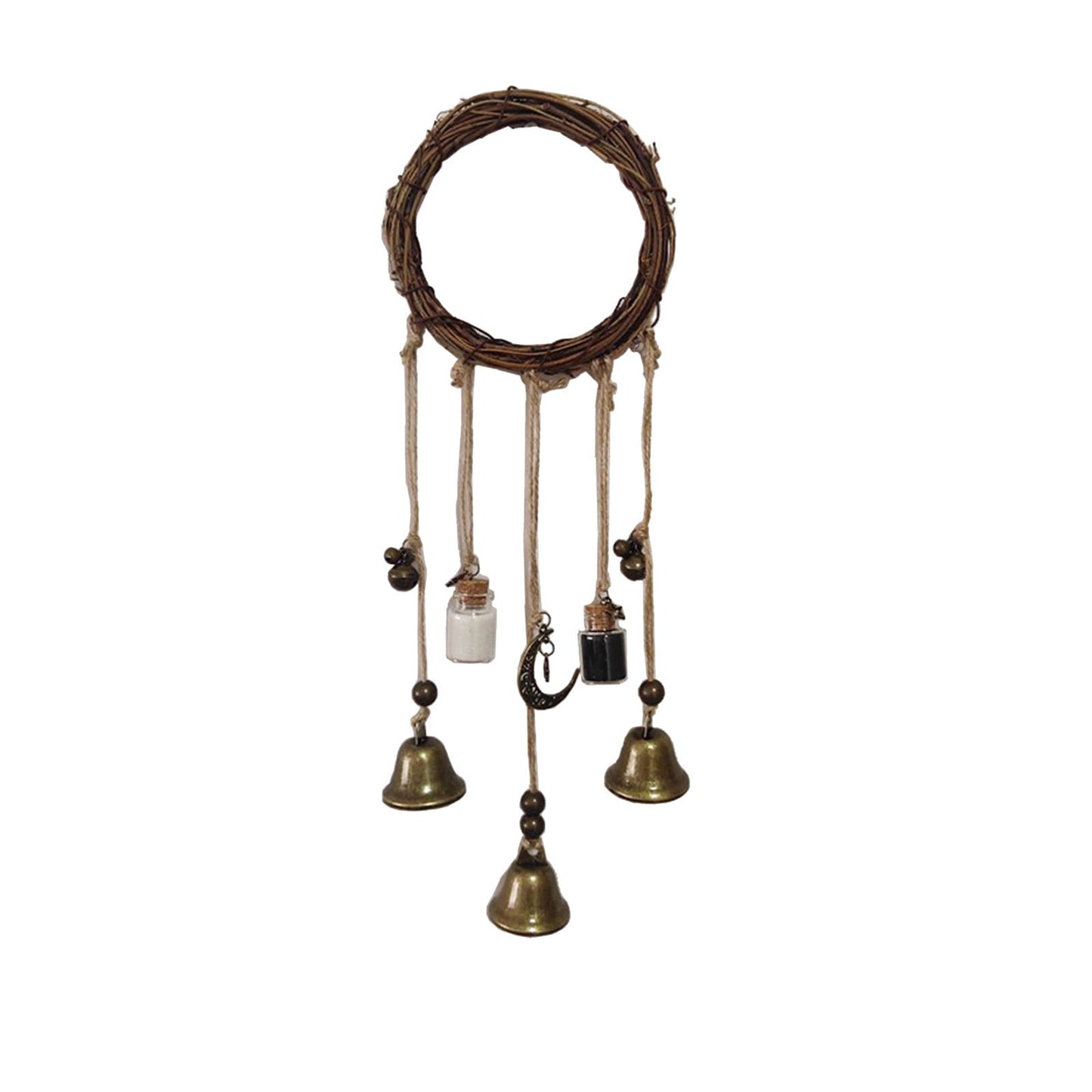 Clearance! JWDX Wind Chimes, Wind Chimes Promotion, Witch Protection Bell Witch Bell Protection Door Handle Pendant Rattan Wind Chime Witch Pray Crystal Wind Chime Family Room Decoration E