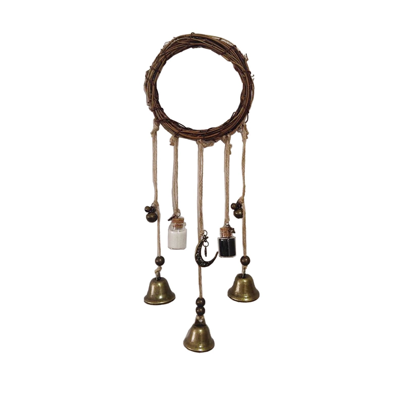 Clearance! JWDX Wind Chimes, Wind Chimes Promotion, Witch Protection Bell Witch Bell Protection Door Handle Pendant Rattan Wind Chime Witch Pray Crystal Wind Chime Family Room Decoration E