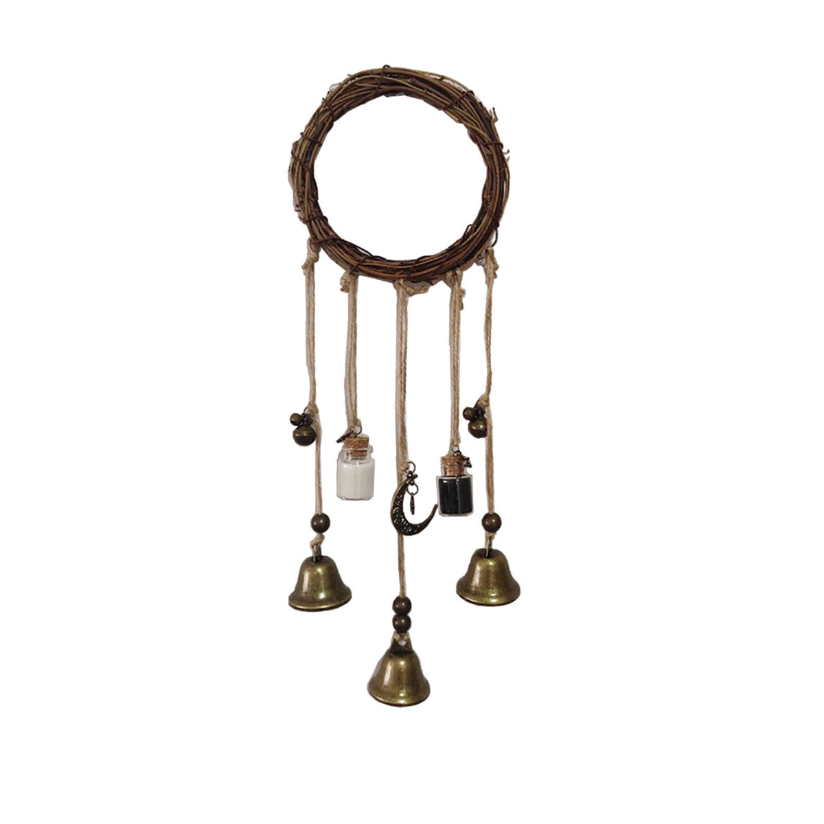 Clearance! JWDX Wind Chimes, Wind Chimes Promotion, Witch Protection Bell Witch Bell Protection Door Handle Pendant Rattan Wind Chime Witch Pray Crystal Wind Chime Family Room Decoration E