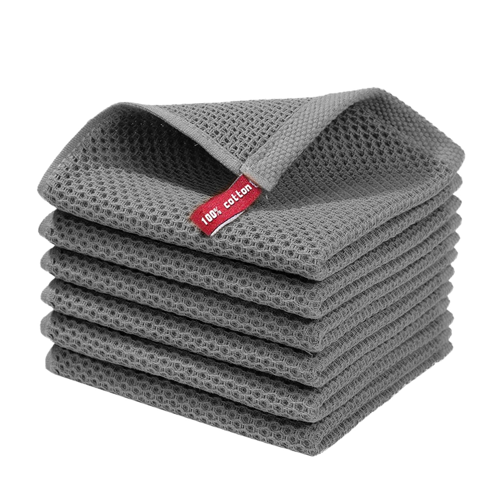 JWDX Wipes Clearance! 100% Cotton Weave Kitchen Dish Cloths Ultra Soft Absorbent Quick Drying Dish Towels 12X12 Inches 6-Pack, Household Cleaning Cloth Promotion Include 6 Pcs Dish Cloth C