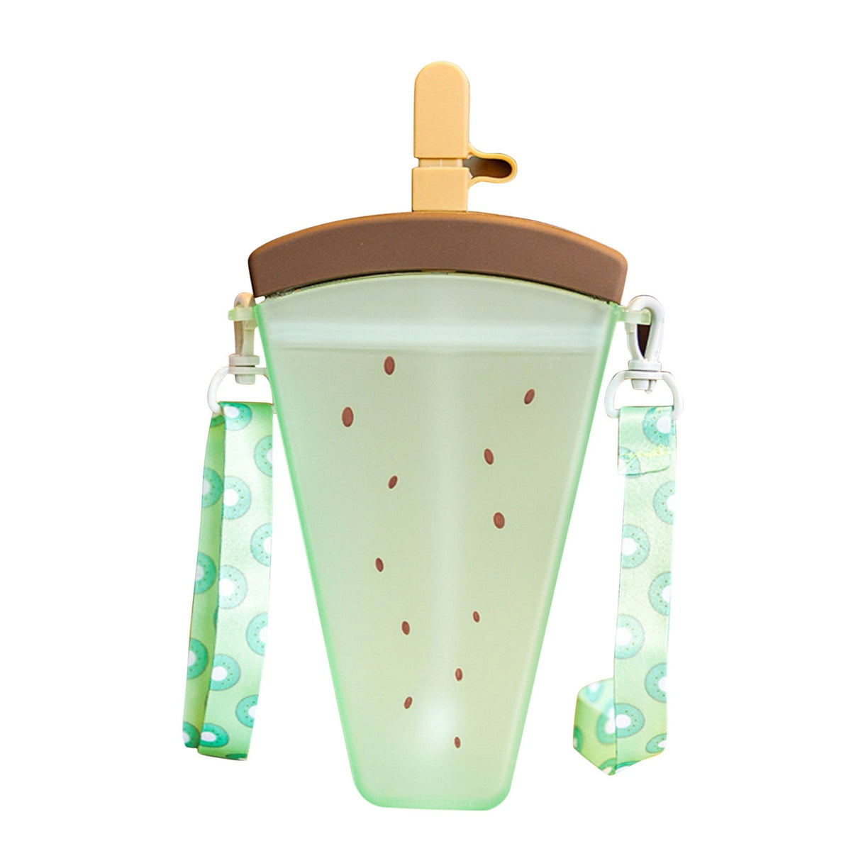 JWDX Glass and Bottle Clearance! Cute Watermelon Straw Water Bottle Ice Cream Popsicle Cup with Shoulder Strap, Kitchen Cups Promotion Include 1Pc Ice Cream Cup Green