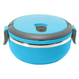 JWDX Storage Containers Clearance! Stainless Steel Round 1 Layer Insulated Food Thermal Containers Lunch Box Case, Storage Container Promotion Include 1Pc Round Lunch Box Sky Blue
