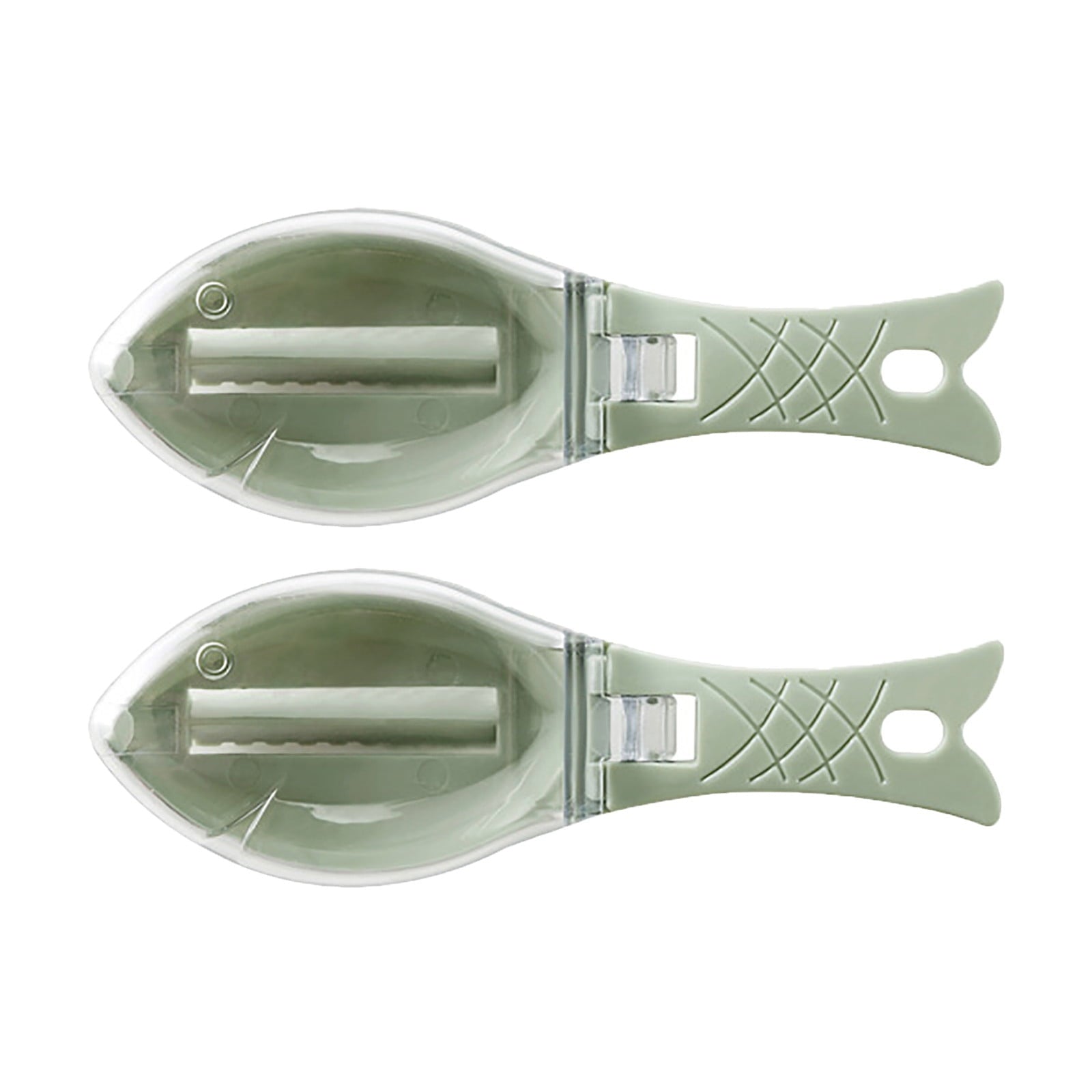 JWDX Scale Scraper, Peeler Clearance! Household Kitchen Tools Fishs Scale Scraper Remover with Lid White Green