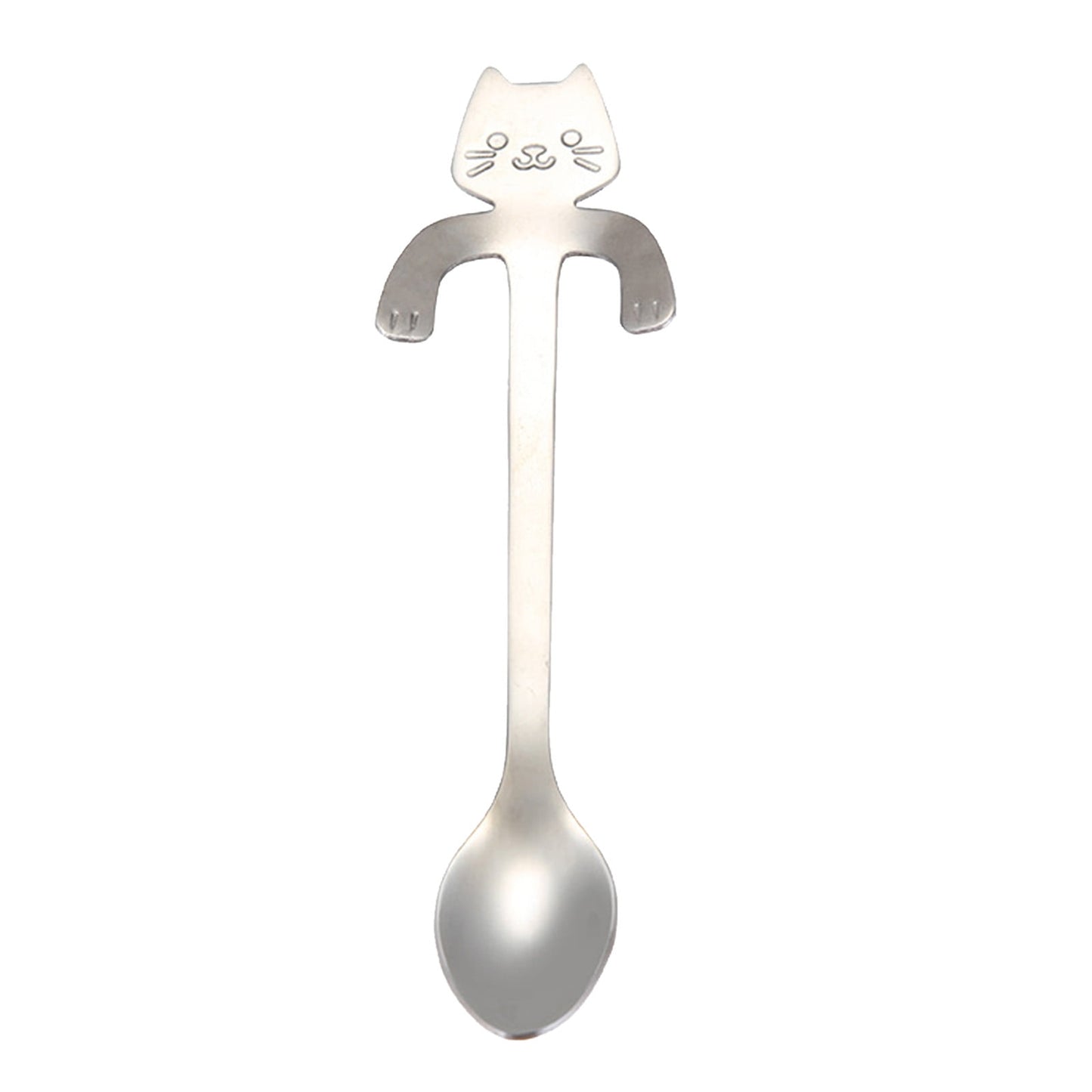 JWDX Tableware Clearance! Cat Spoon Short Handle Spoons Flatware Coffee Drinking Tools Kitchen Gadge, Stainless Steel Bowl Promotion Include 1X Spoon A