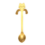 JWDX Tableware Clearance! Cat Spoon Short Handle Spoons Flatware Coffee Drinking Tools Kitchen Gadge, Stainless Steel Bowl Promotion Include 1X Spoon B