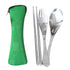 JWDX Tableware Clearance! Portable Cutlery Set 3Pcs Stainless Steel Knife Fork Spoon Family Travel Camping Cutlery Green