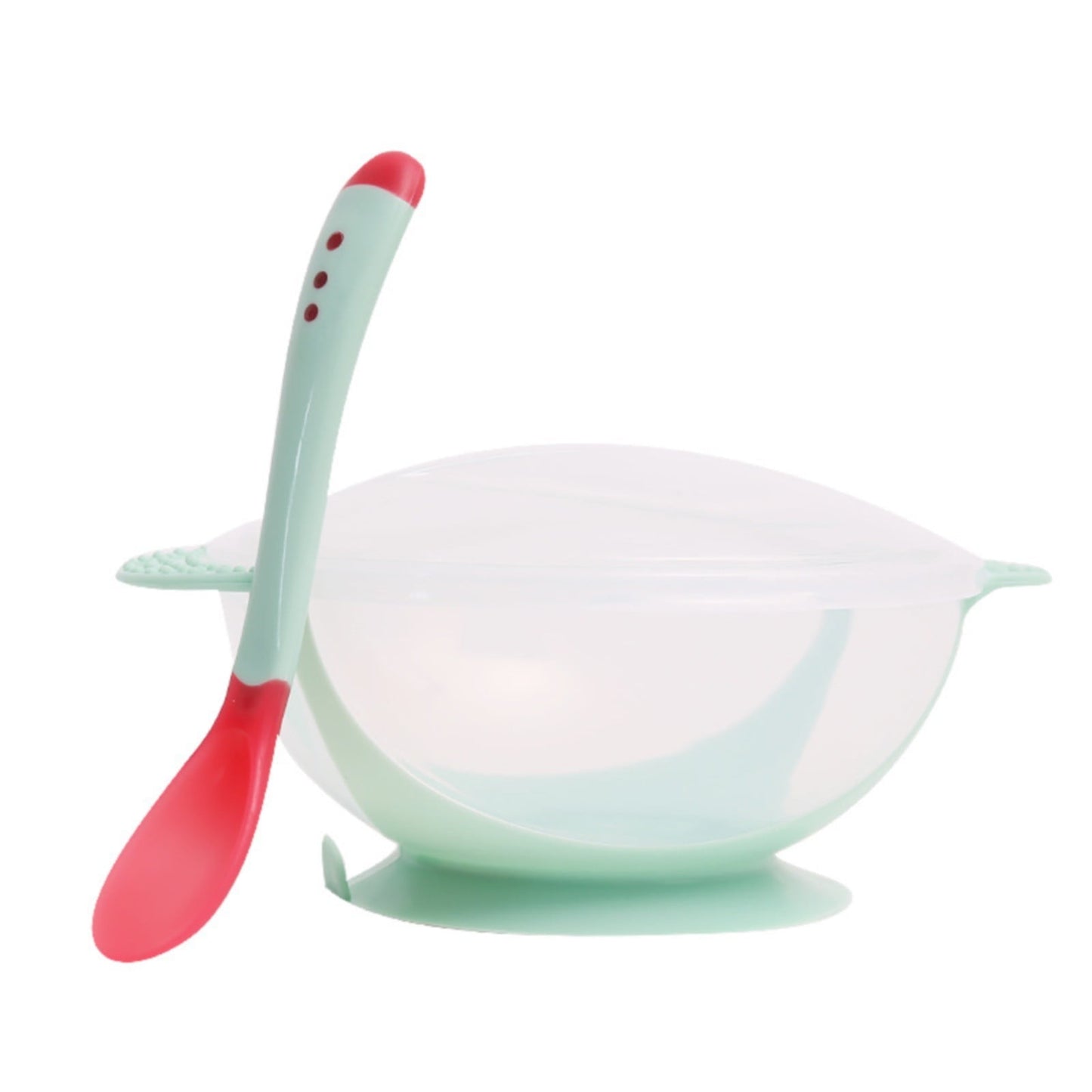JWDX Tableware Clearance! Baby Children Training Feeding Dinner Bowl Spoon Tableware Set with Suction Cup, Stainless Steel Bowl Promotion Include 1Pc Bowl, 1Pc Soup Spoon Green