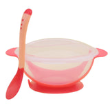 JWDX Tableware Clearance! Baby Children Training Feeding Dinner Bowl Spoon Tableware Set with Suction Cup, Stainless Steel Bowl Promotion Include 1Pc Bowl, 1Pc Soup Spoon Pink
