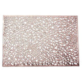 JWDX Placemat Clearance! Rectangular Flower Pvc Placemat Home Daily Table Decoration Pvc Hot Gold Placemat, Kitchen Mat Promotion Include 6*Placemat Rose Gold