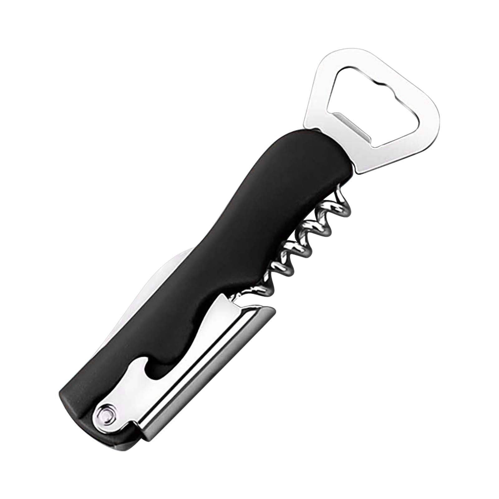 JWDX Bottle and Can Openers Clearance! Home Steel Beer Wine Opening Tools 4 in 1 Stainless Steel Wine Opening Tools Home Cans Kitchen Restaurant and Bar, Include 1X4 in 1 Bottle Opener Black