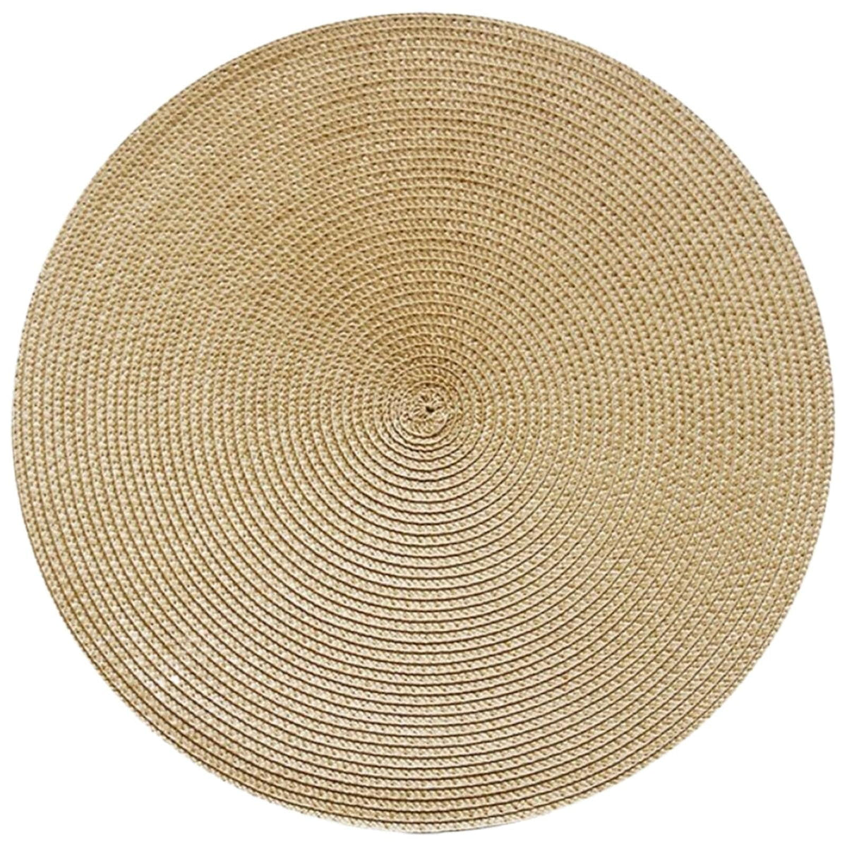 JWDX Placemats, 4 Pieces of Hand-Woven Placemats Insulation Mats Dining Table Anti-Slip Mats Clearance! Woven Spiral Table Placemats 15 Inches Round Set of 4 Non Slip Dining & Kitchen Table Mats Gold
