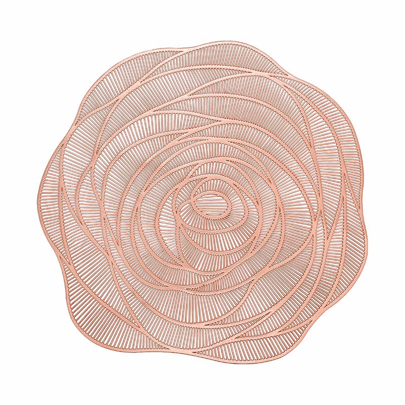 JWDX Placemat Clearance! Rose Vinyl Placemat Hollow Round Plastic Pvc Pressed Golden Dinning Table Mat Rose Table Mat American Light Luxury Gilding Cup Mat Decorative Table Mat, Include 1*Placemat GD2